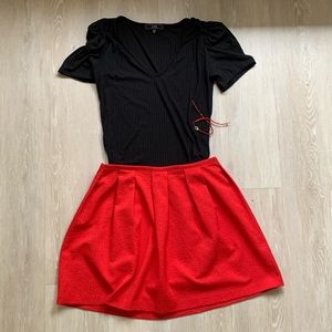 Red mini skirt (top not included)